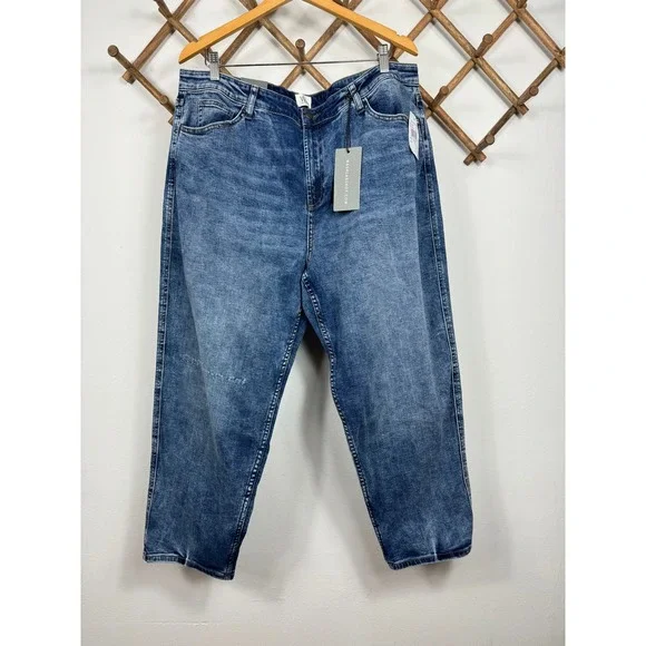 Wash Lab Vera Ankle Straight Jeans in Dive Blue Size 34 - Picture 2 of 8